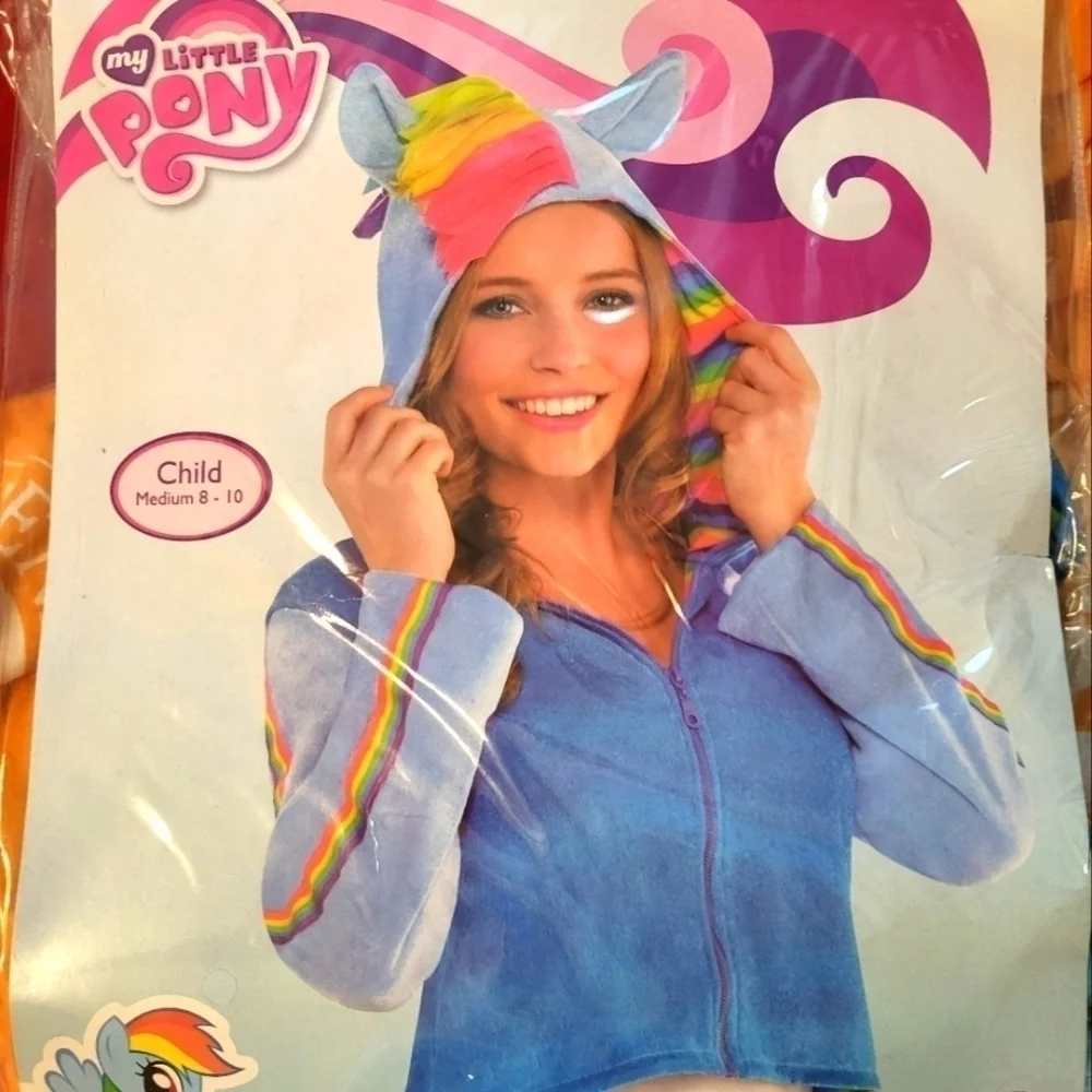 New In package child Med 8-10 Rainbow Dash Hoodie